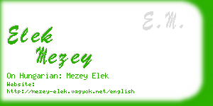 elek mezey business card